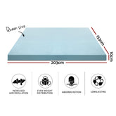 Giselle Bedding Cool Gel Memory Foam Mattress Topper w/Bamboo Cover 10cm - Queen